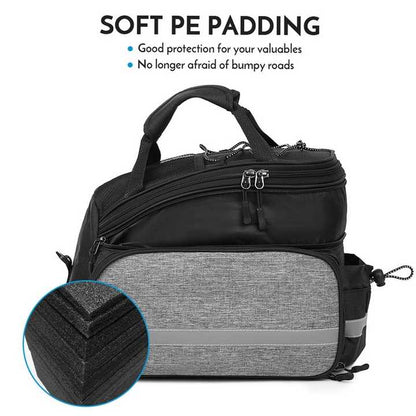 Insulated Bike Rear Rack Bag - Waterproof Storage Bag with Soft PE Padding for Cycling - Image 2