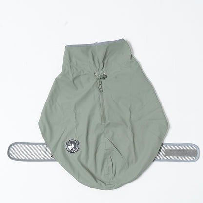 75# Green Waterproof Reflective Dog Raincoat for Small to Large Dogs