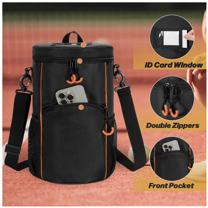Versatile Tennis Baseball Lacrosse Bag with Multiple Pockets - Portable Black Design - Image 2