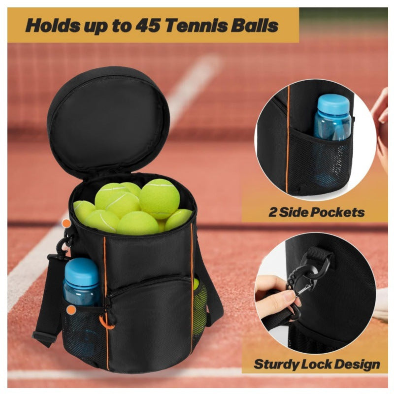 Versatile Tennis Baseball Lacrosse Bag with Multiple Pockets - Portable Black Design - Image 3