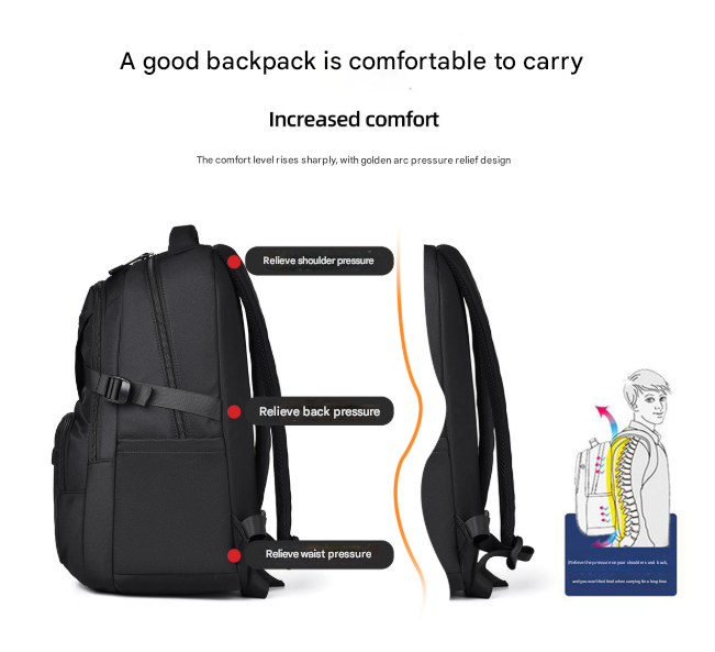 Grey Trendy Korean-Style Large-Capacity Backpack for Women - 14 Laptop Travel Bag" - Image 3