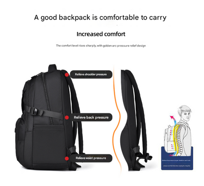 Grey Trendy Korean-Style Large-Capacity Backpack for Women - 14 Laptop Travel Bag" - Image 3