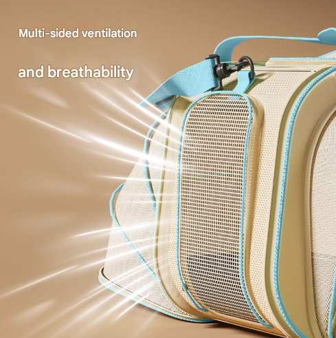 Stylish Portable Pet Backpack - Spacious Pet Carrier with Anti-Stress Design - Image 3