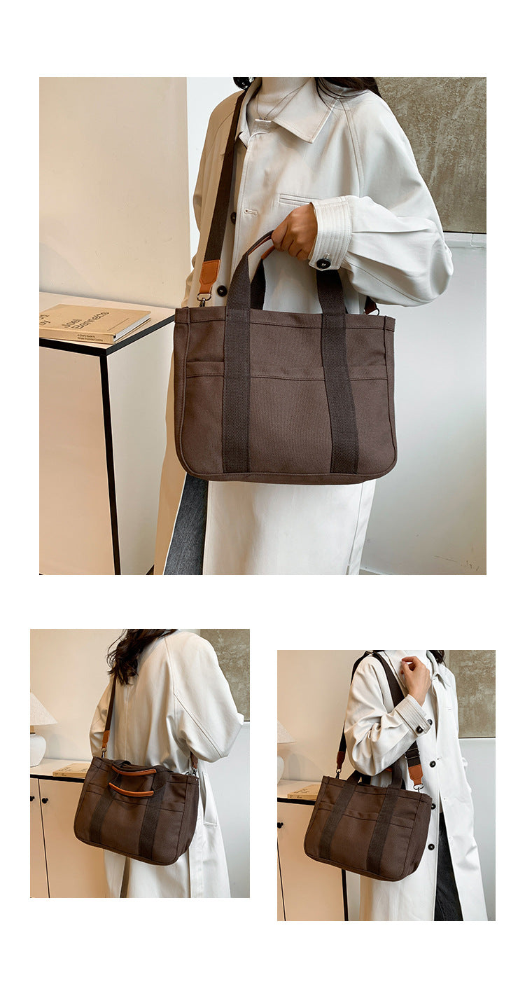 Coffee Stylish Multi-Functional Mommy Diaper Bag - Durable Canvas Tote - Image 3