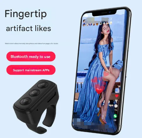 2-Piece Pink Bluetooth Video Controller - 3-Button Remote for TikTok and Page Scrolling - Image 2