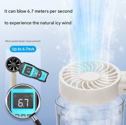 White Mini Portable USB Rechargeable Fan - Quiet Cooling for Desk or Travel - Image 3