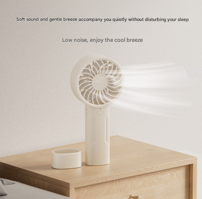 Black Mini Portable USB Rechargeable Fan - Quiet Cooling for Desk or Travel - Image 2