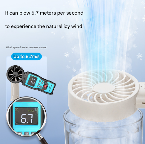 Black Mini Portable USB Rechargeable Fan - Quiet Cooling for Desk or Travel - Image 3
