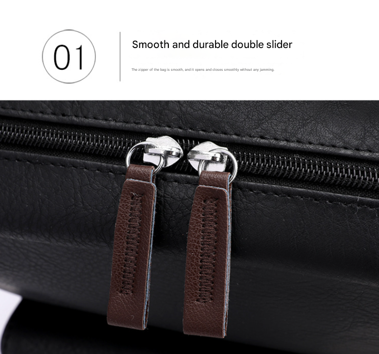 Light Brown Large-Capacity PU Leather Backpack - Stylish Business & Travel Companion - Image 3