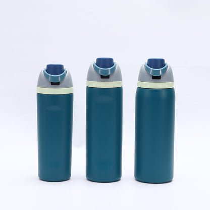 Blue 32oz 304 Stainless Steel Insulated Water Bottle - Dual-Drink Pop-Up Lid - Image 4
