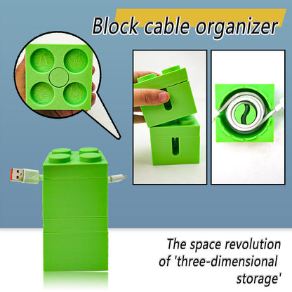 Playful Building Block Desk Cable Holder - Creative Cord Organizer Tidy, 2-Pack - Image 3