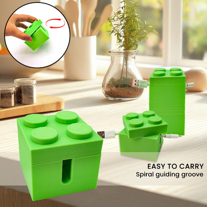 Playful Building Block Desk Cable Holder - Creative Cord Organizer Tidy, 2-Pack - Image 4