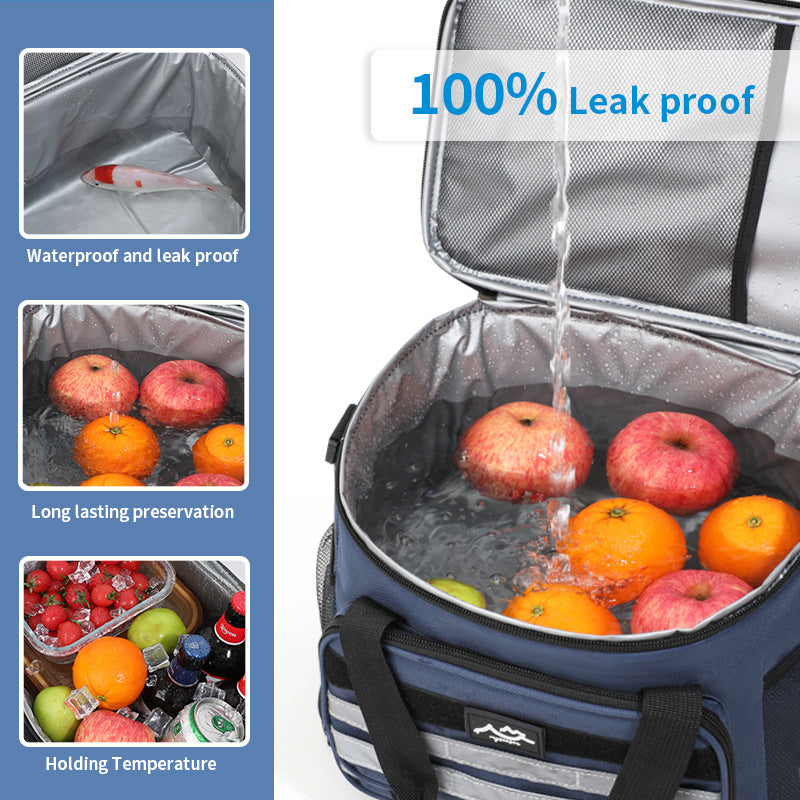 Grey Versatile Large-Capacity Picnic Insulated Bag - Detachable Shoulder Strap & Ice Pack - Image 2