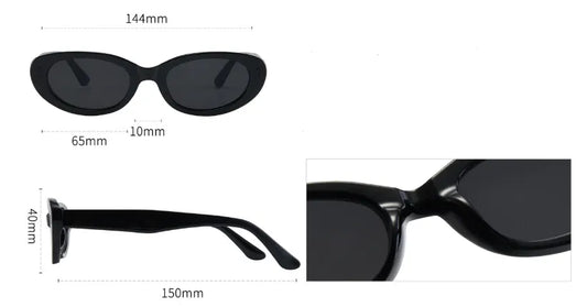 2PCS Green Rock Texture Retro Oval Cat-Eye Sunglasses - Chic Influencer-Style Shades - Image 2