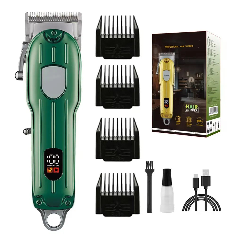 Green Professional Electric Hair Clipper - Advanced Barber Trimmer
