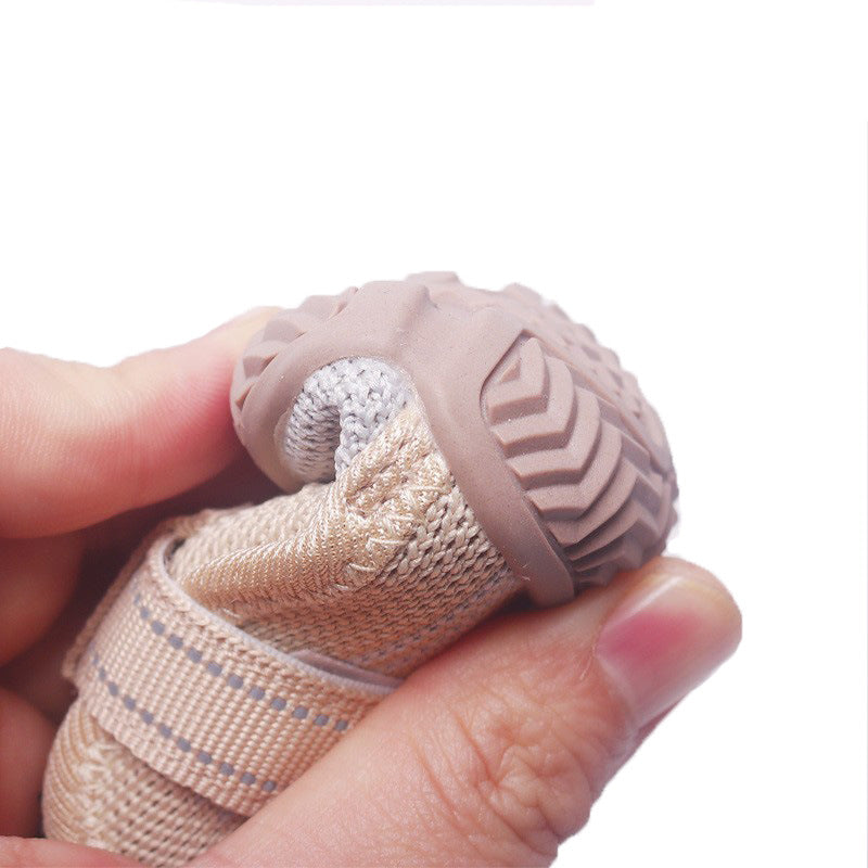 1# Khaki Breathable Woven Dog Shoes for Small to Medium Dogs - Non-Slip, Durable, Anti-Dirty Paw Protectors - Image 2