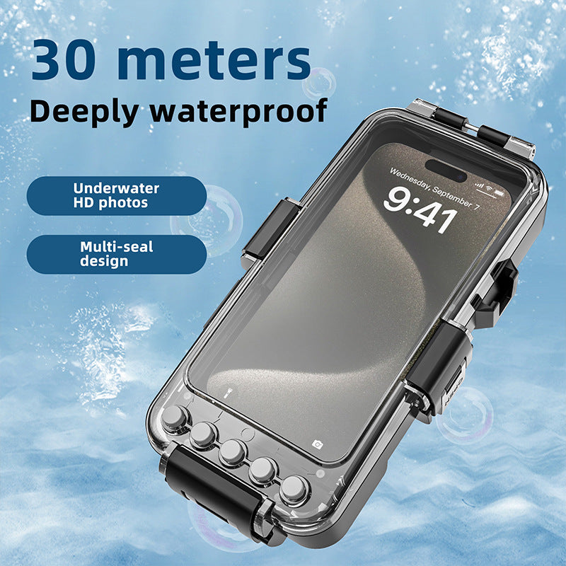 Universal 30m Bluetooth Diving Case for Apple & Samsung - Deep-Water Waterproof Phone Protector - Image 2