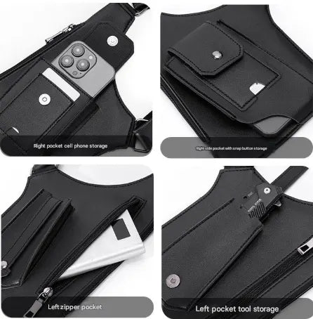 Balck Tactical Underarm Shoulder Holster Bag - Anti-Theft Double Pouch Vest Pack for Men - Image 2