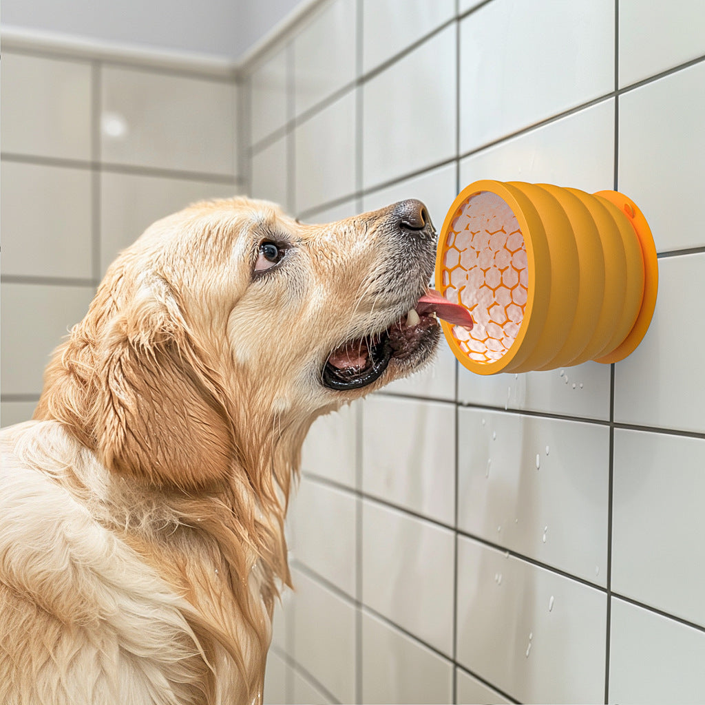 Yellow Large Anti-Choke Slow Feeder Dog Bowl - Non-Slip, Spill-Resistant Pet Feeding Dish - Image 2