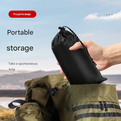 Grey 3-in-1 Waterproof Rain Poncho - Lightweight Hooded Raincoat, Ground Tarp & Emergency Shelter for Hiking, Camping, and Outdoor Survival - Image 3