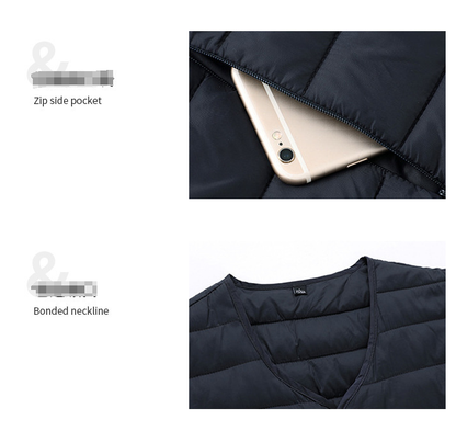 XL Black Men's Lightweight Quilted Puffer Vest - Ideal Sleeveless Jacket for Winter Layering - Image 6