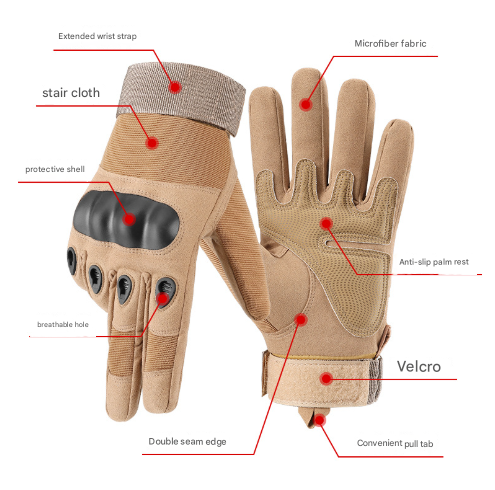 M Black Hard Knuckle Tactical Gloves - Full-Finger Protective Gear for Motorcycle, Cycling & Outdoor Sports - Image 2