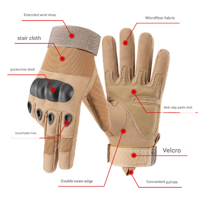 M Black Hard Knuckle Tactical Gloves - Full-Finger Protective Gear for Motorcycle, Cycling & Outdoor Sports - Image 2