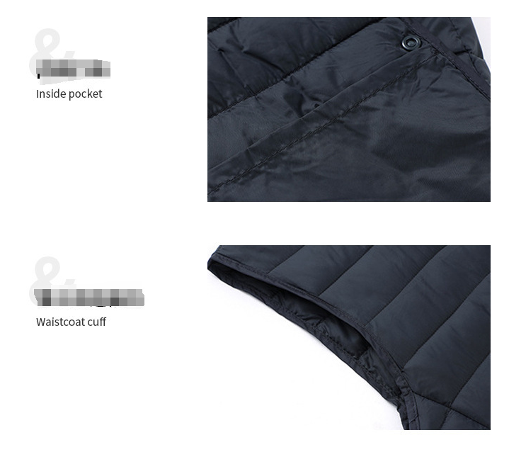 S Navy Blue Men's Lightweight Puffer Vest - Stand Collar Quilted Sleeveless Jacket for Winter - Image 4