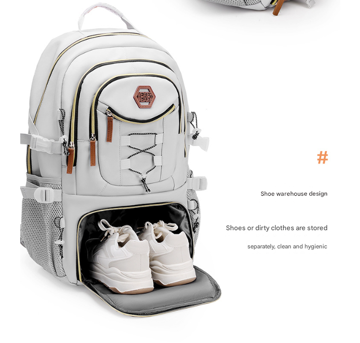 Black Stylish Large Capacity Backpack - Water-Resistant Oxford Rucksack for Travel, School & Daily Use - Image 6
