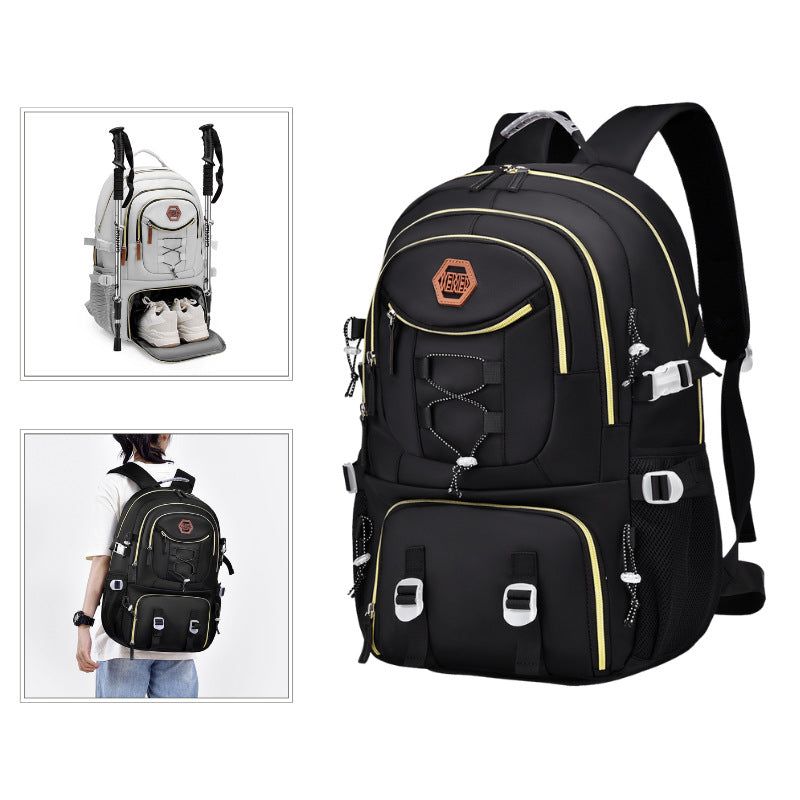 Green Stylish Large Capacity Backpack - Water-Resistant Oxford Rucksack for Travel, School & Daily Use - Image 2