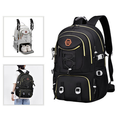 Green Stylish Large Capacity Backpack - Water-Resistant Oxford Rucksack for Travel, School & Daily Use - Image 2