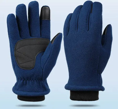 XS Navy Blue Winter Fleece Touchscreen Gloves - Warm & Water-Repellent for Cycling & Outdoor Sports
