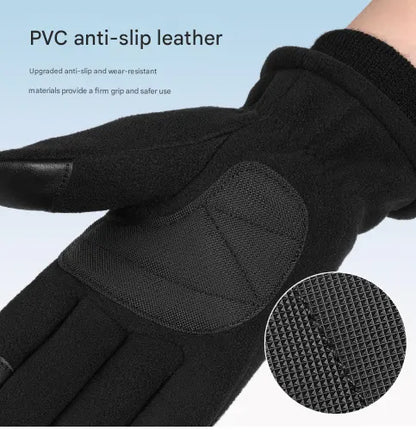 S Navy Blue Winter Fleece Touchscreen Gloves - Warm & Water-Repellent for Cycling & Outdoor Sports - Image 2