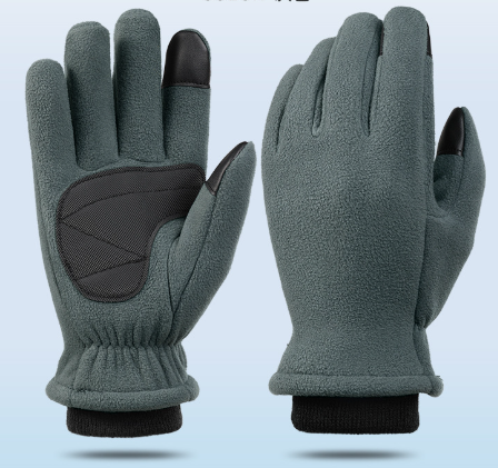 M Navy Blue Winter Fleece Touchscreen Gloves - Warm & Water-Repellent for Cycling & Outdoor Sports