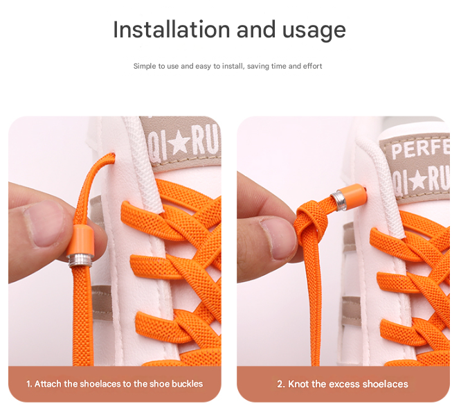Black No-Tie Elastic Shoelaces with Quick Lock System - Flat Tieless Laces for Kids and Adults - Image 4