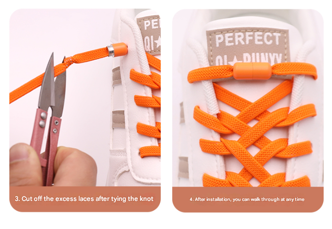 Black No-Tie Elastic Shoelaces with Quick Lock System - Flat Tieless Laces for Kids and Adults - Image 5