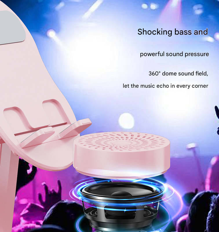 Black Magic Induction Speaker & Adjustable Phone Stand with RGB Lights - Image 4