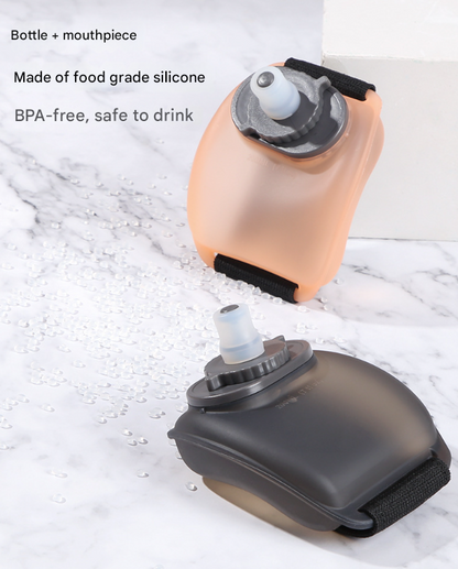 2-Pices Orange Ergonomic Wearable Hydration Flask - Hands-Free Wrist Water Bottle for Running & Sports - Image 4