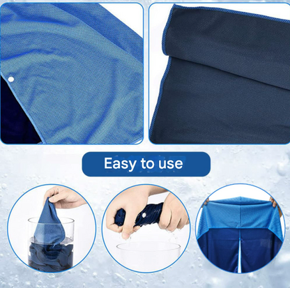 Green 5-Pack Instant Cooling Towel Set - UPF Sun Protection Hooded Ice Towels for Sports & Outdoor Activities - Image 2