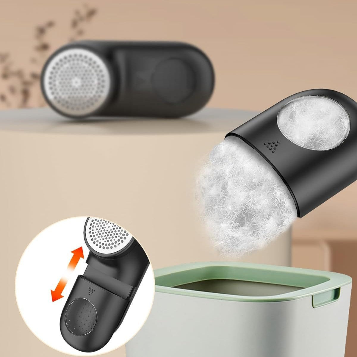 White Digital Display Electric Lint Remover - 3-Speed USB Rechargeable Fabric Shaverc - Image 4