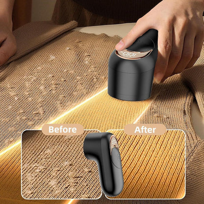Black Digital Display Electric Lint Remover - 3-Speed USB Rechargeable Fabric Shaverc - Image 2