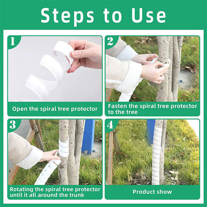 Green 4-Pack Spiral Tree Trunk Protector Guard - Flexible Sapling Bark Shield - Image 3