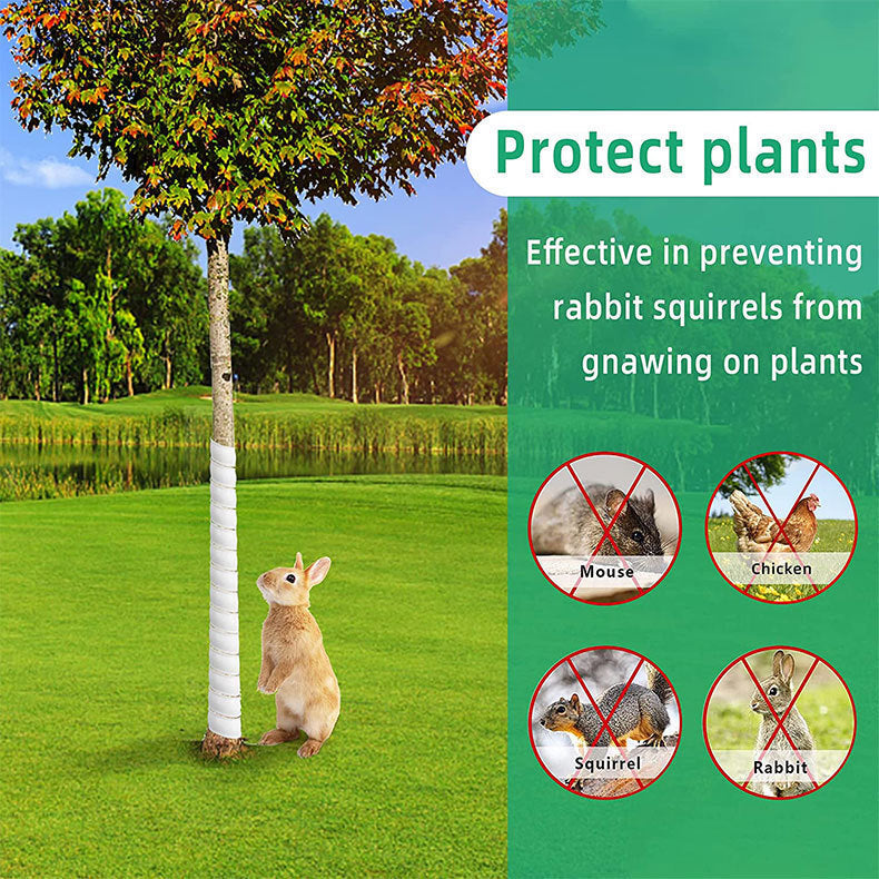 White 4-Pack Spiral Tree Trunk Protector Guard - Flexible Sapling Bark Shield - Image 2