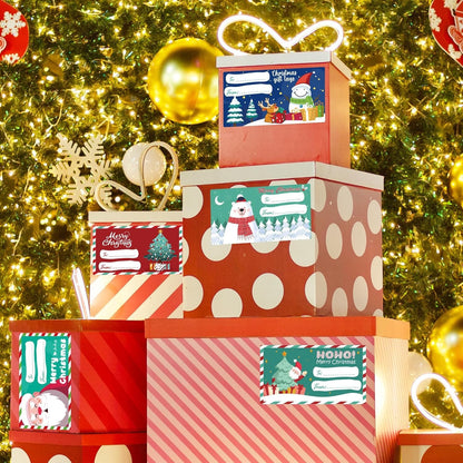 Set of 4 Christmas Gift Tag Sticker Rolls - 2000 Self-Adhesive Labels for Presents - Image 4