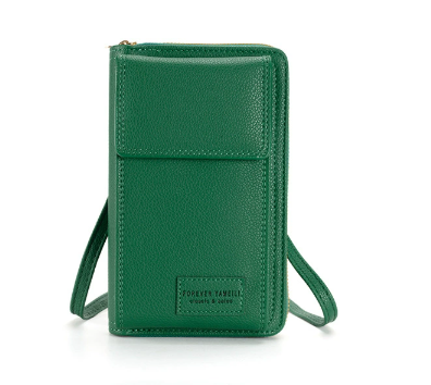 Green Women's Crossbody Phone Bag Wallet Small PU Leather Shoulder Purse