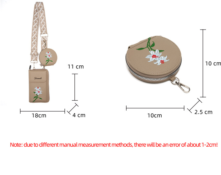 Pink Chic Floral Embroidered 2-in-1 Crossbody Phone Bag with Coin Purse - Image 5