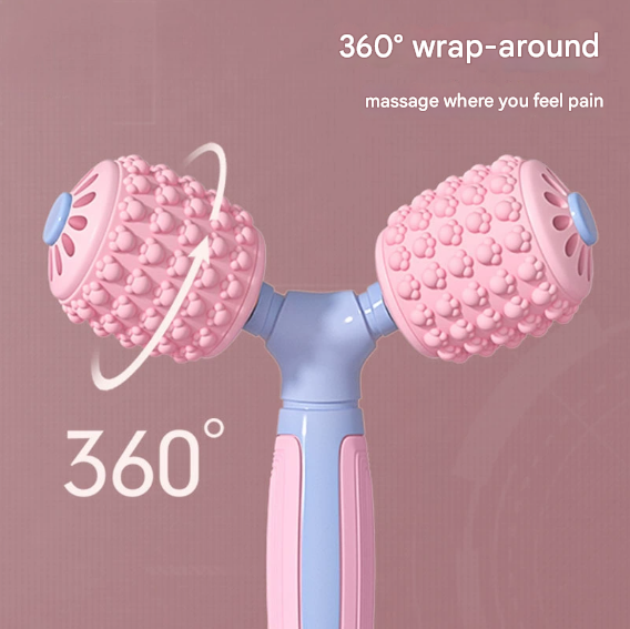 Y-Shaped Dual Roller Massager for Deep Tissue Muscle Relief - Handheld Fascia Tool for Legs & Body - Image 2