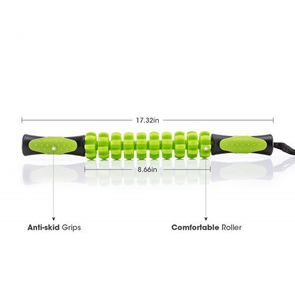 Green Deep Tissue Massage Roller Stick for Muscle Soreness & Recovery - Portable Fascia Release Tool - Image 2