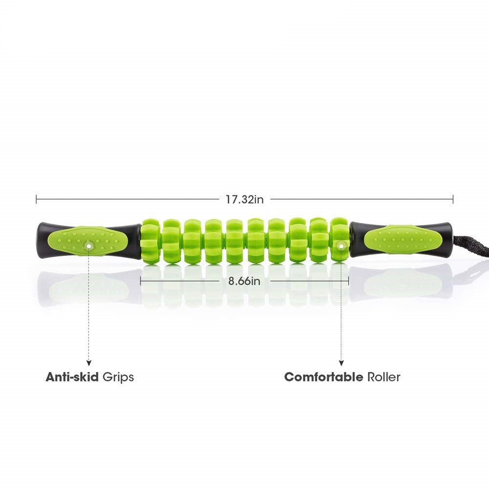 Black Deep Tissue Massage Roller Stick for Muscle Soreness & Recovery - Portable Fascia Release Tool - Image 2