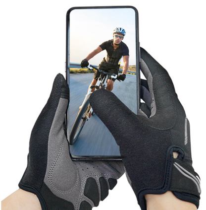 XL Blue Unisex Full-Finger Cycling Gloves - Padded Shock-Absorbing & Anti-Slip Grip for MTB & Road Biking - Image 3